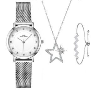 Reloj de mujer elegante + collar + pulsera