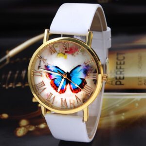 Reloj de mujer con fondo de mariposa