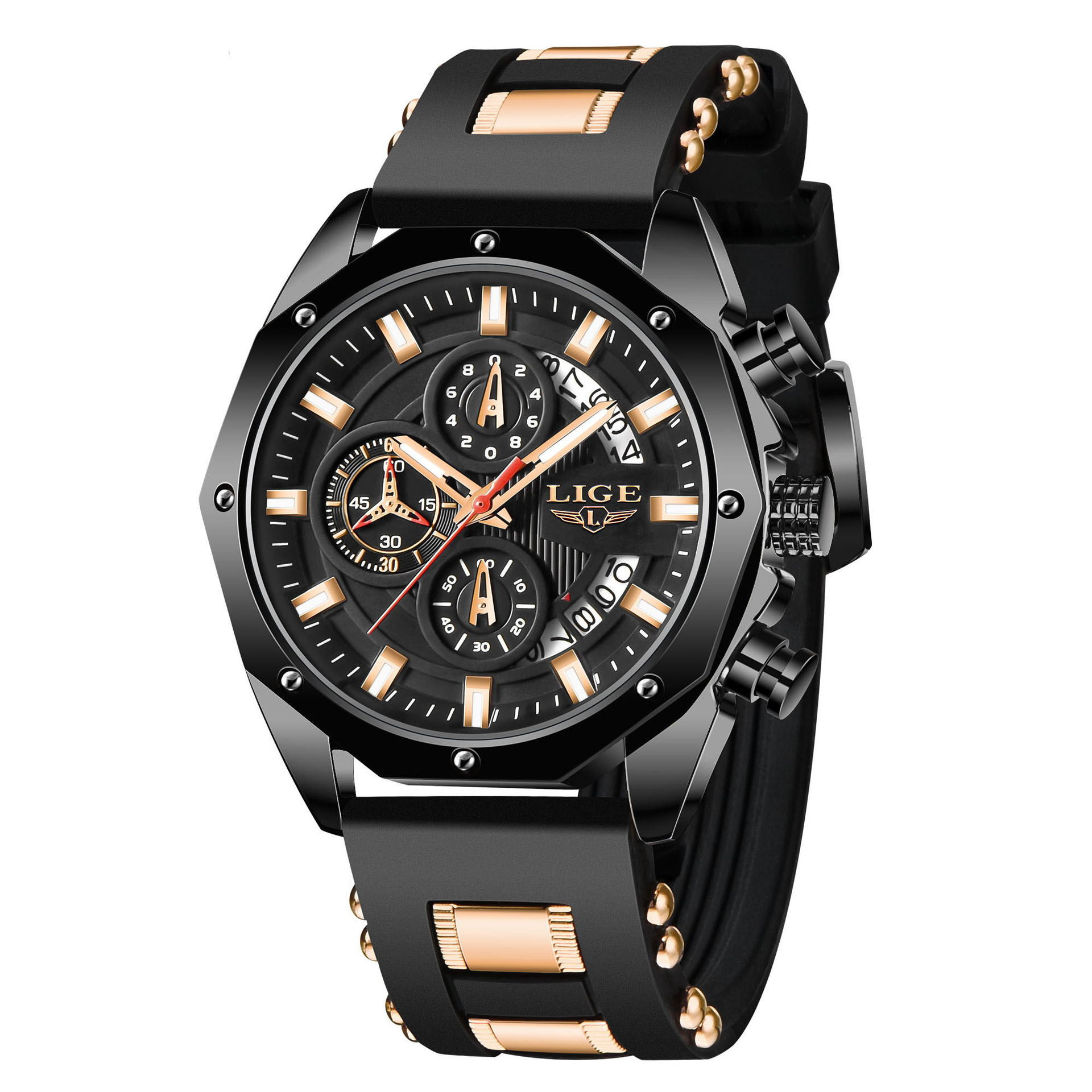 RELOJ DEPORTIVO PARA HOMBRE CON CORREA DE SILICONA Y ACERO INOXIDABLE - Imagen 6