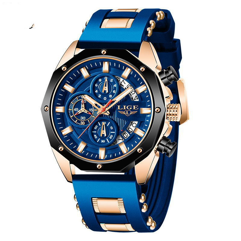 RELOJ DEPORTIVO PARA HOMBRE CON CORREA DE SILICONA Y ACERO INOXIDABLE
