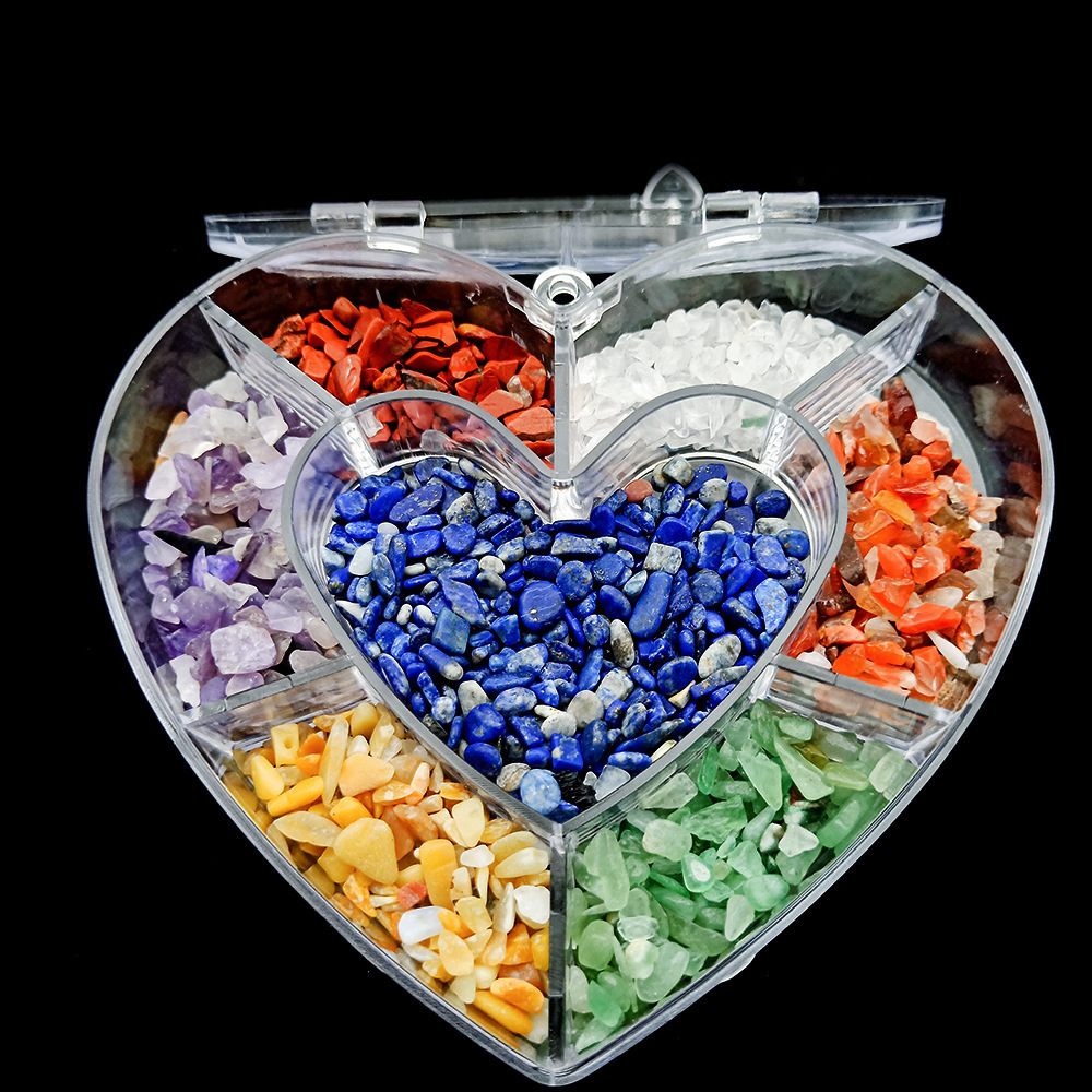 Crystal Agate Jade Seven Chakras Love Heart - Imagen 3