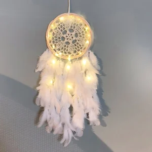 Factory Price Dream Catcher 60cm LED Light National Feather Garden Ornaments Girls Room Decor Dreamcatcher Birthday Gifts