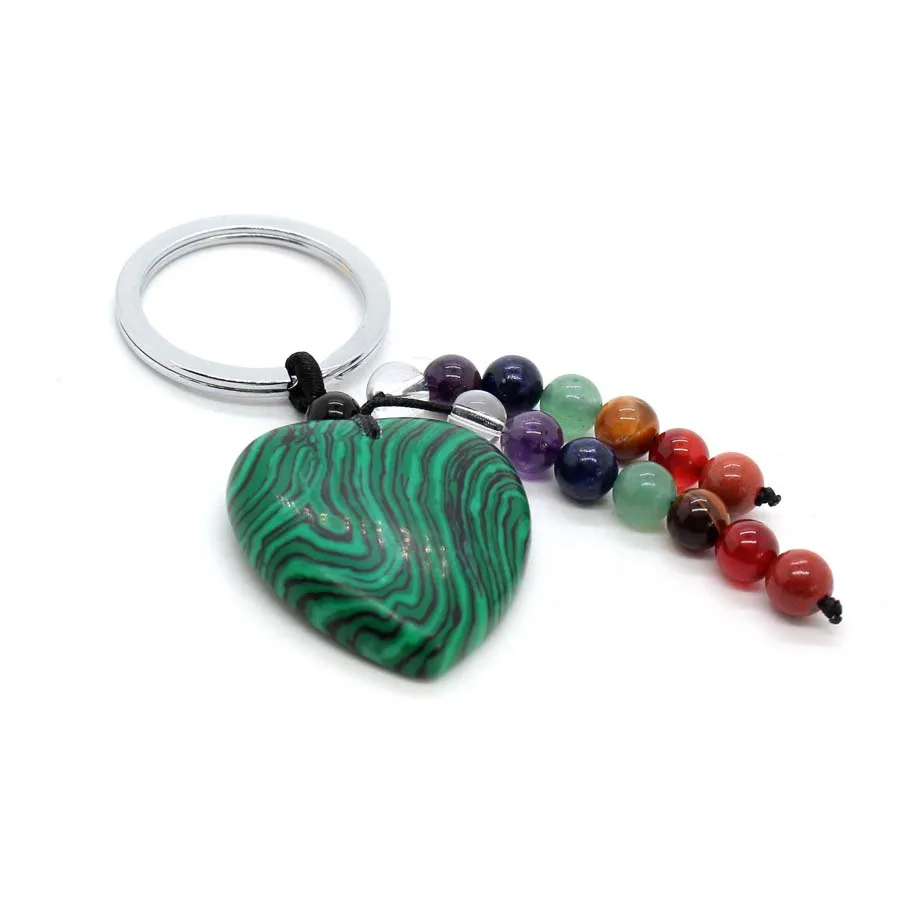 Llavero de cristal con forma de corazón de piedra natural - Imagen 13