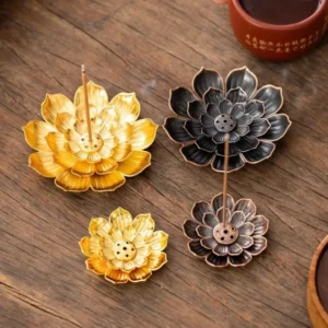 Metal Zen Lotus Buddha Incense Burner Incense Diffuser Incense Stick Holder Censer Buddhist Aromatherapy Use In Office Teahouse