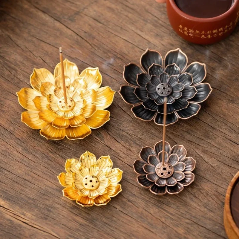 Metal Zen Lotus Buddha Incense Burner Incense Diffuser Incense Stick Holder Censer Buddhist Aromatherapy Use In Office Teahouse