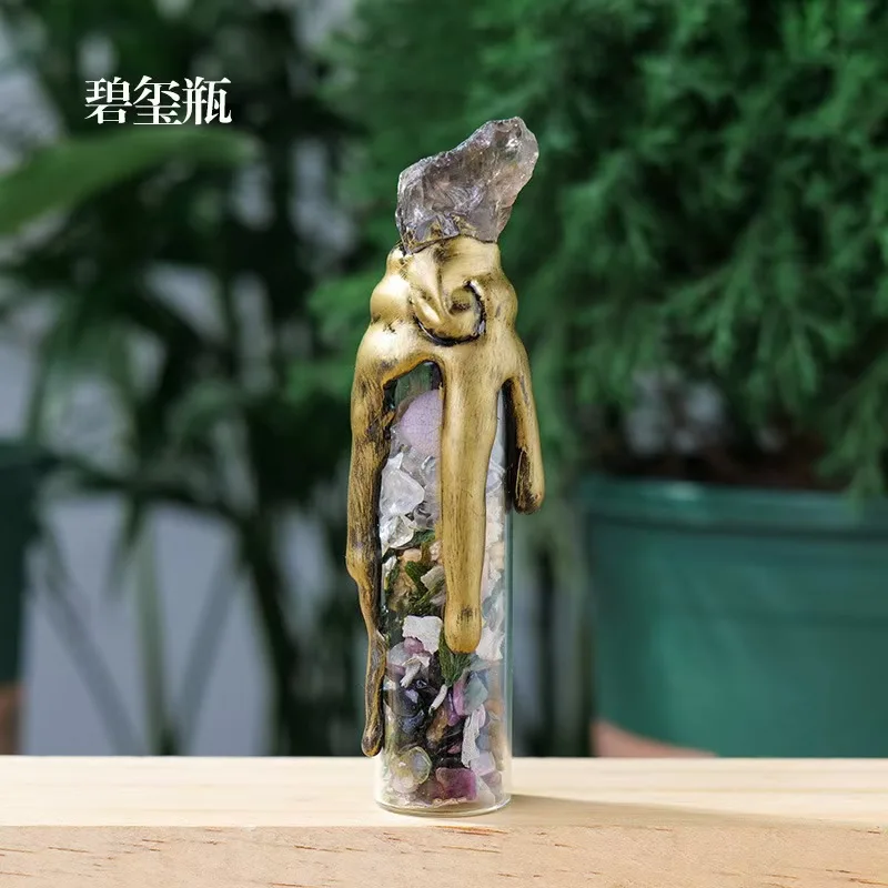Spiritual Energy Divination Container - Natural Crystal Gemstone Wishing Bottle for Christmas Halloween Gifts - Imagen 12
