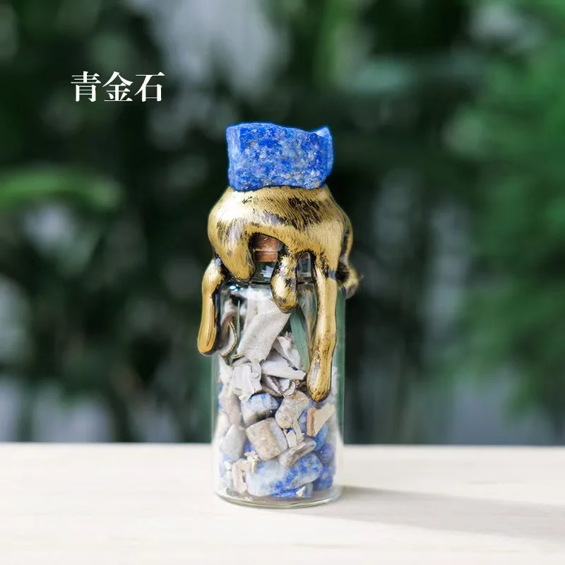 Spiritual Energy Divination Container - Natural Crystal Gemstone Wishing Bottle for Christmas Halloween Gifts - Imagen 10