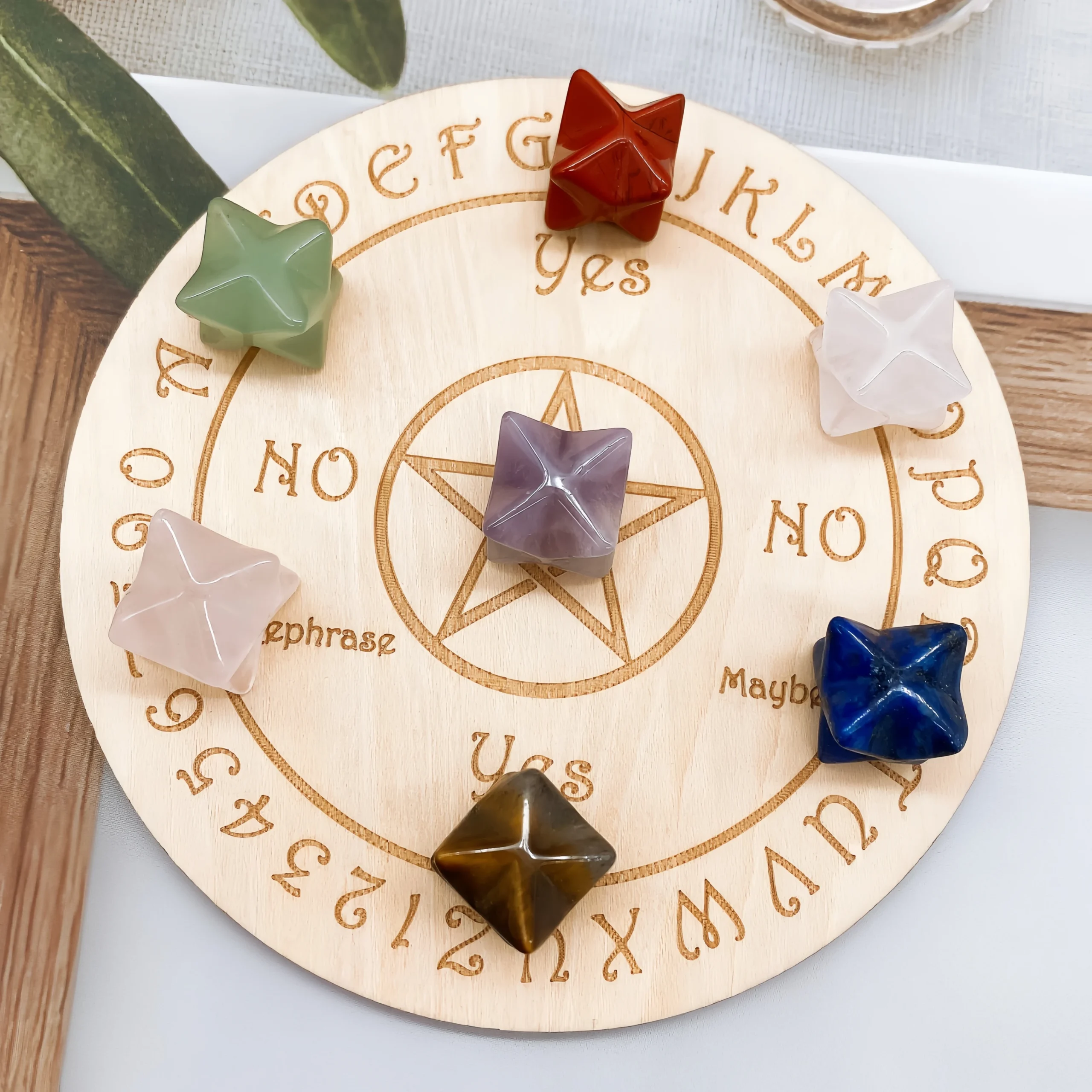 Plato de madera Merkaba con los 7 chackras - Imagen 7