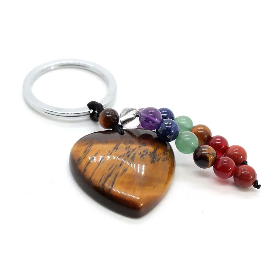 Llavero de cristal con forma de corazón de piedra natural - Imagen 19