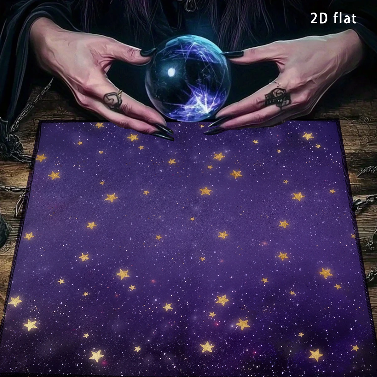 Mystical Tarot Constellation Altar Cloth Tarot Tablecloth Golden Astrological Symbols on Purple Table Cloth For Divination Mat - Imagen 7