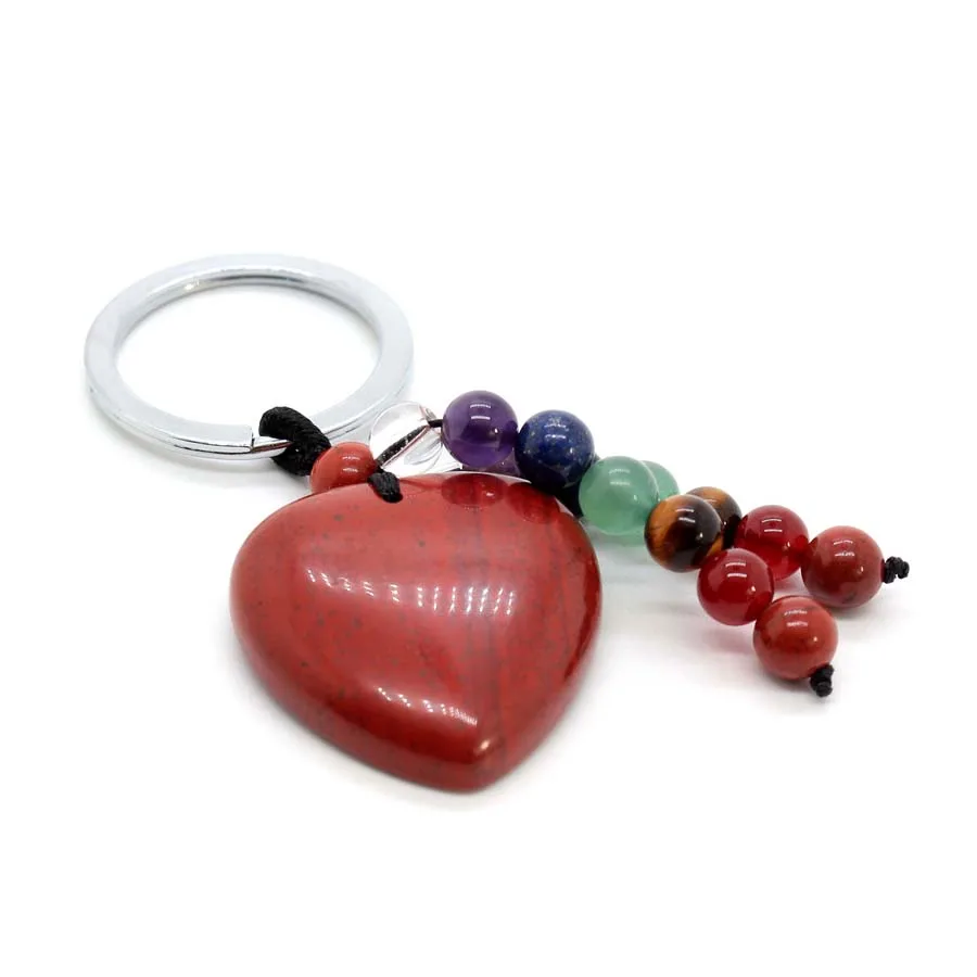 Llavero de cristal con forma de corazón de piedra natural - Imagen 11