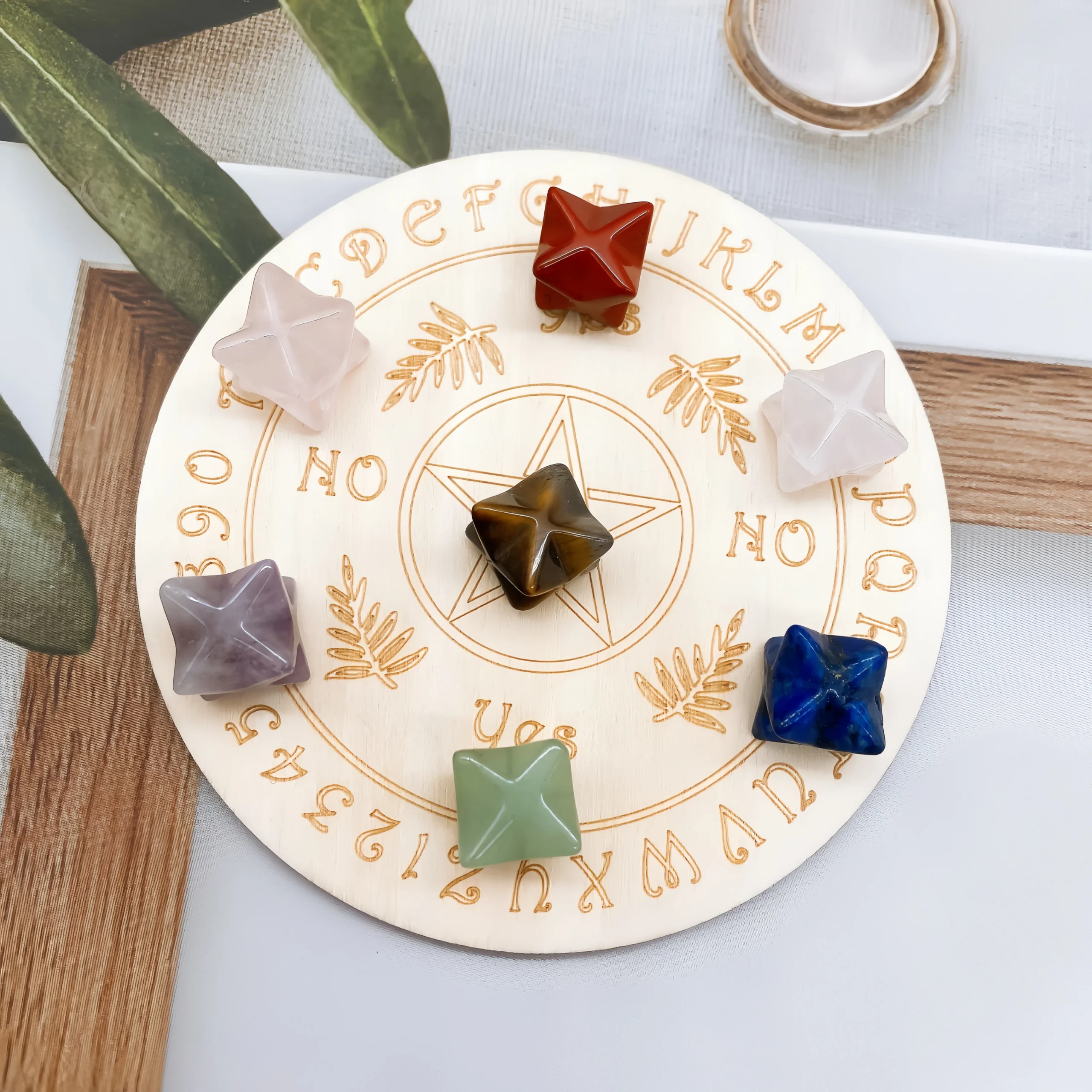 Plato de madera Merkaba con los 7 chackras - Imagen 4