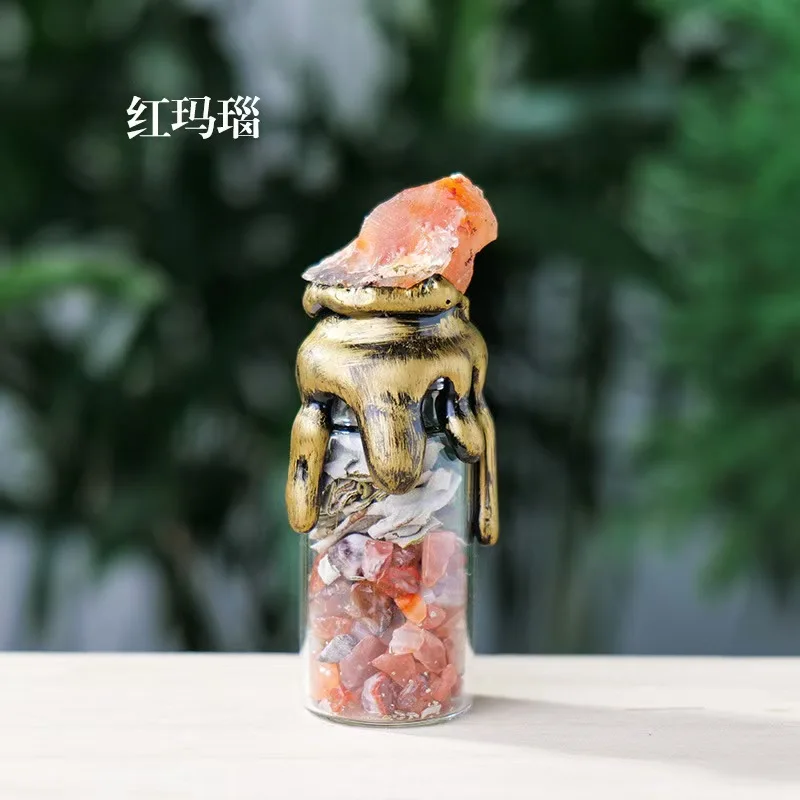 Spiritual Energy Divination Container - Natural Crystal Gemstone Wishing Bottle for Christmas Halloween Gifts - Imagen 8