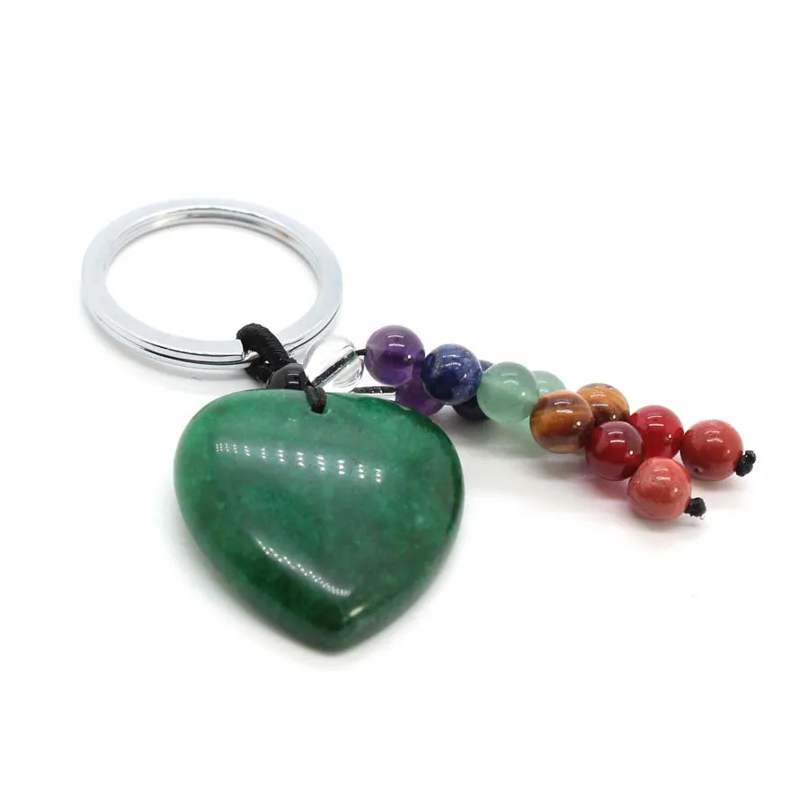 Llavero de cristal con forma de corazón de piedra natural - Imagen 17