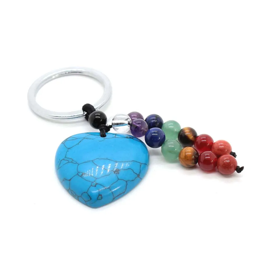 Llavero de cristal con forma de corazón de piedra natural - Imagen 12