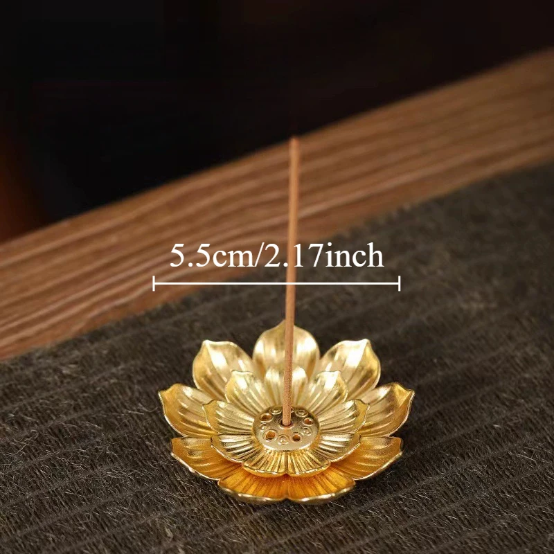 Metal Zen Lotus Buddha Incense Burner Incense Diffuser Incense Stick Holder Censer Buddhist Aromatherapy Use In Office Teahouse - Imagen 11