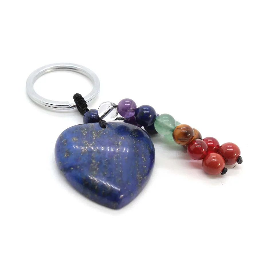 Llavero de cristal con forma de corazón de piedra natural - Imagen 6