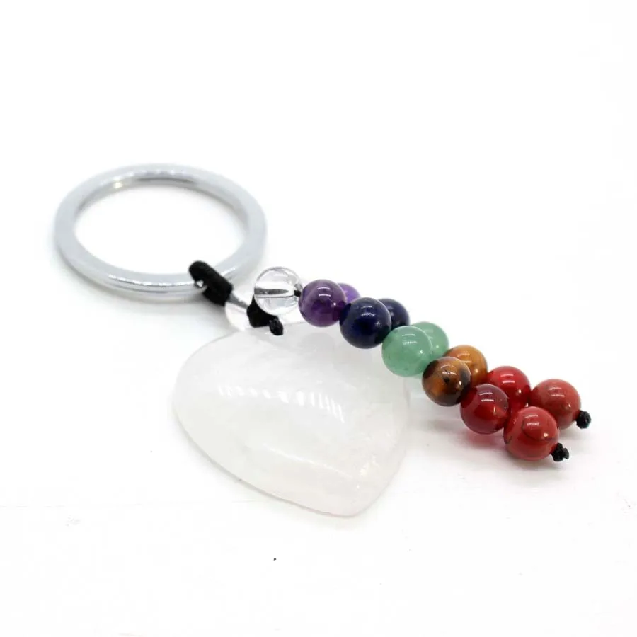 Llavero de cristal con forma de corazón de piedra natural - Imagen 16