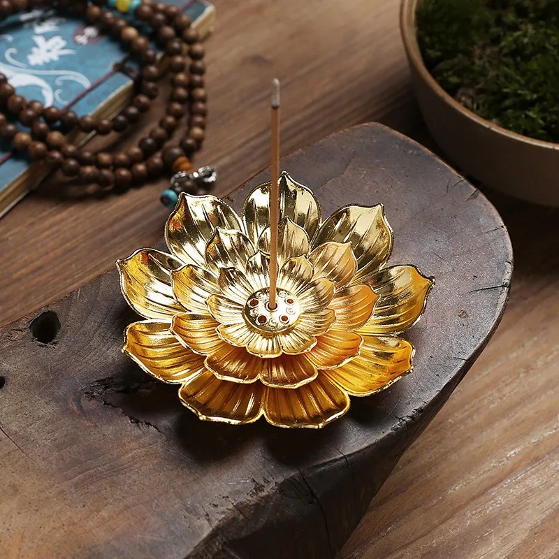 Metal Zen Lotus Buddha Incense Burner Incense Diffuser Incense Stick Holder Censer Buddhist Aromatherapy Use In Office Teahouse - Imagen 2