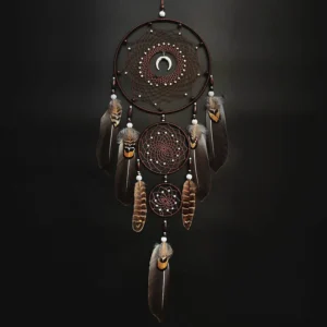Vintage Feathers Dream Catcher Home Decorations Brown Large Handmade Wind Chimes Wall Hangings Bedroom Decor  For Festival Gifts