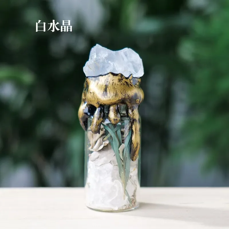 Spiritual Energy Divination Container - Natural Crystal Gemstone Wishing Bottle for Christmas Halloween Gifts - Imagen 14