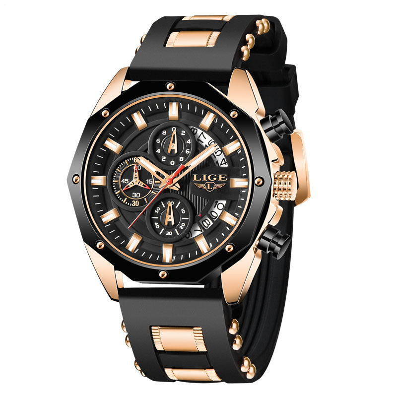 RELOJ DEPORTIVO PARA HOMBRE CON CORREA DE SILICONA Y ACERO INOXIDABLE - Imagen 2